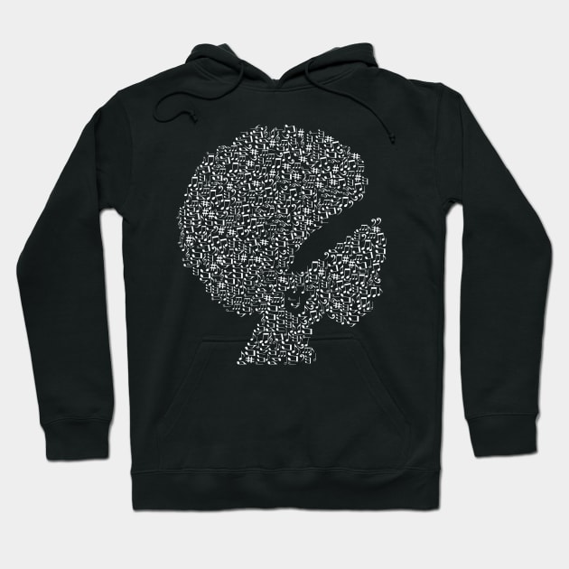 African American Woman With Music Notes Hoodie by Black Pumpkin